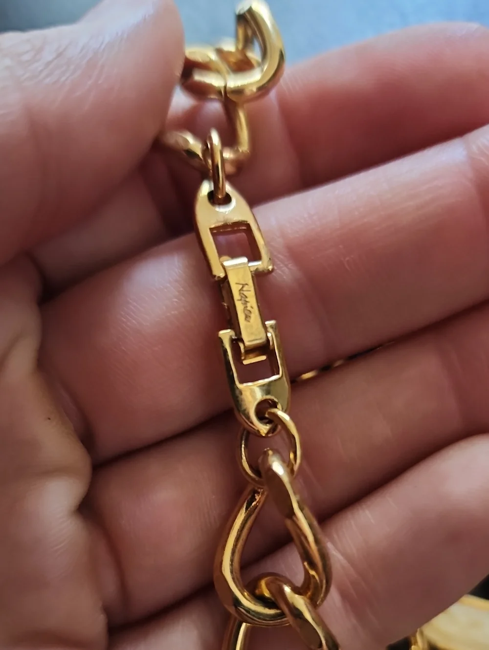 VTG Napier Gold Link Chain Necklace with Decorative Links